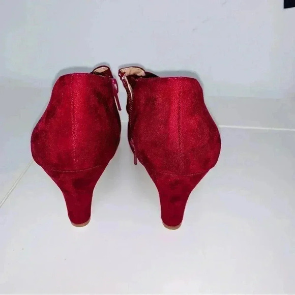 Women's  Retro Cutout Ankle Boots Slip On Pumps Red open front style size  7.5. - Picture 5 of 8